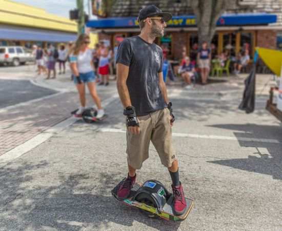rail guards on onewheel driving on the street